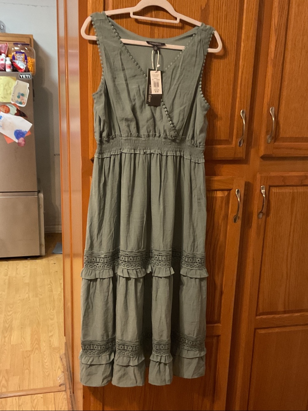 Sleeveless Tiered Maxi Dress in Sage Green